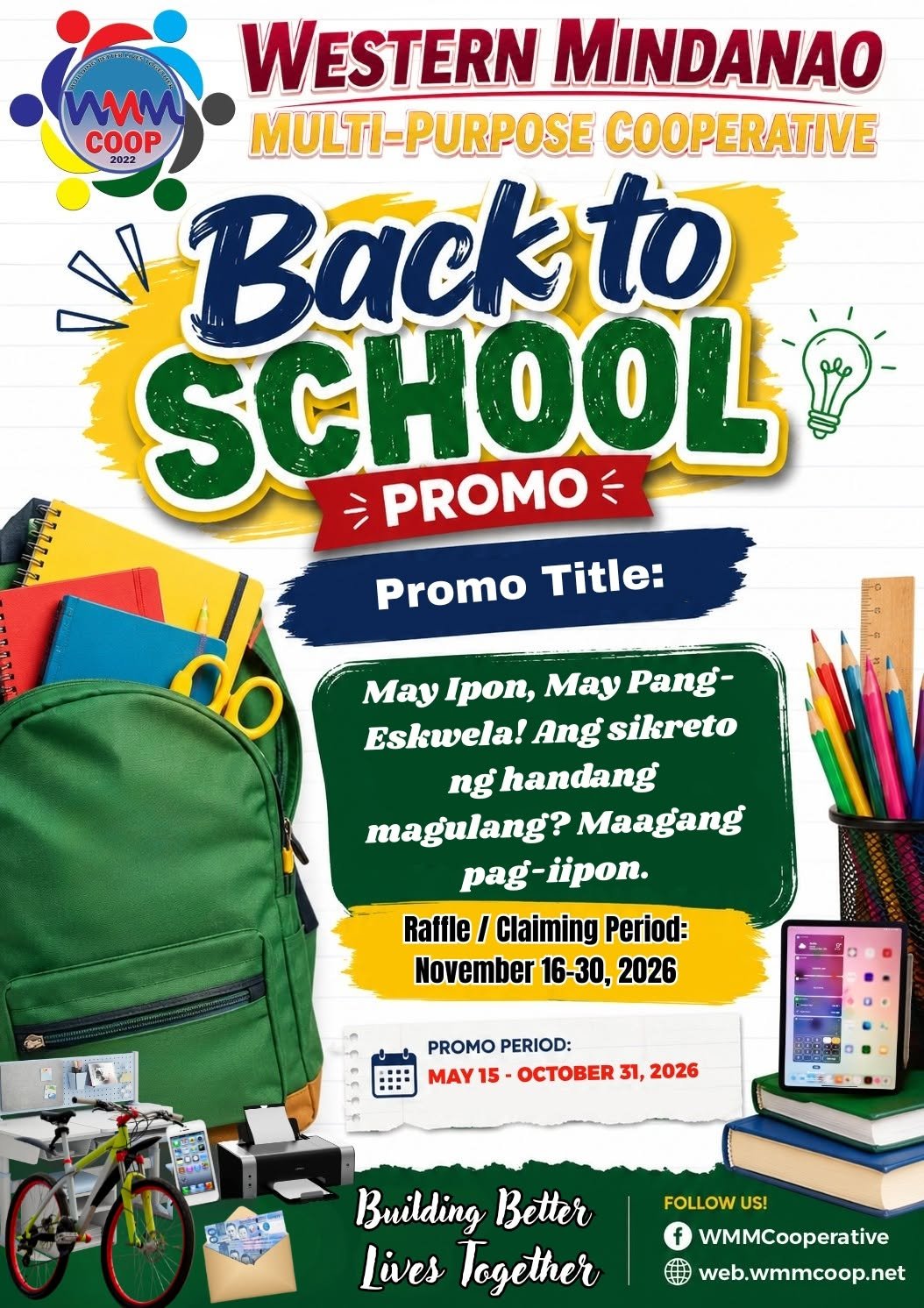 𝐖𝐌𝐌𝐂𝐎𝐎𝐏 𝐁𝐀𝐂𝐊-𝐓𝐎-𝐒𝐂𝐇𝐎𝐎𝐋 𝐒𝐀𝐕𝐈𝐍𝐆𝐒 𝐏𝐑𝐎𝐌𝐎 𝟐𝟎𝟐𝟔